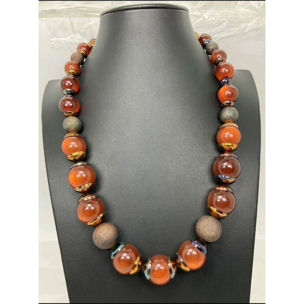 Coldwater Creek Orange Chunky Bead Necklace
